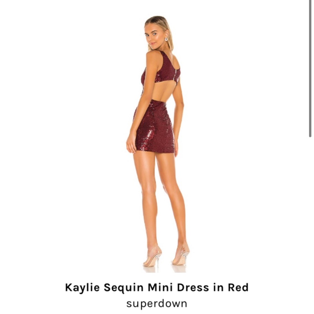 Superdown red sparkly mini dress